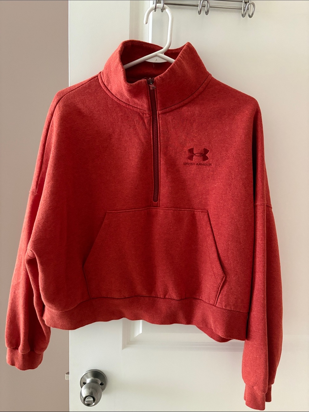 Under Armour Women's Rust Red Quarter-Zip Cowl Pullover